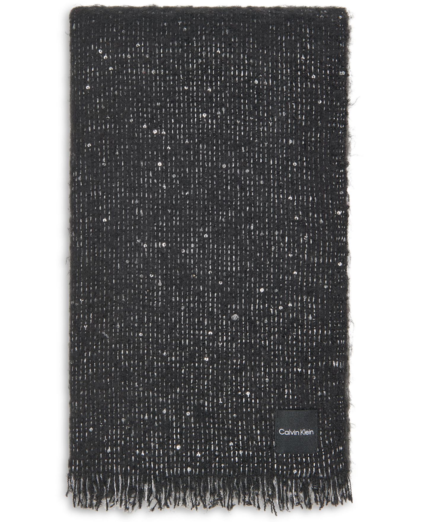 Женский шарф Calvin Klein Fluffy Sequin Blanket, цвет: Чёрный — фото 3