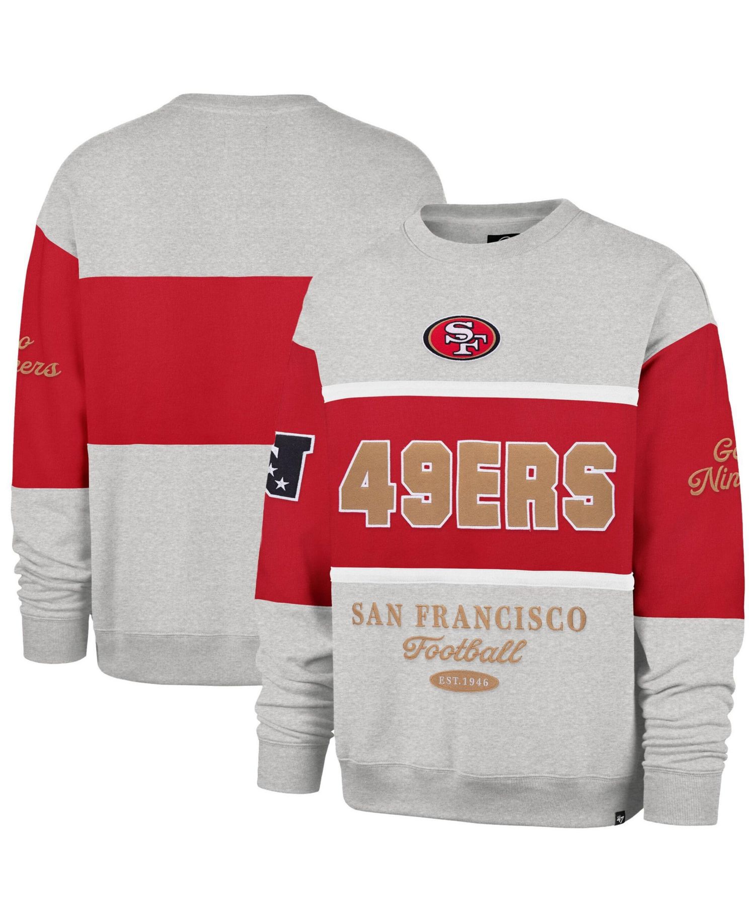 Men's Scarlet/Gray San Francisco 49ers Blockfield Maximalist Sweatshirt