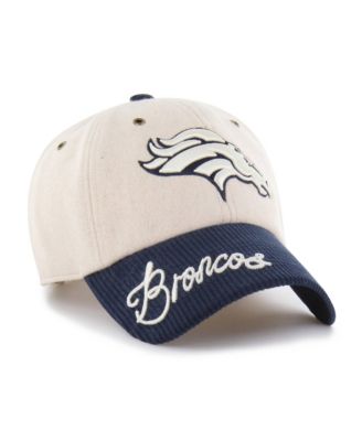 Women's Natural/Navy Denver Broncos Rope Script Clean Up Adjustable Hat