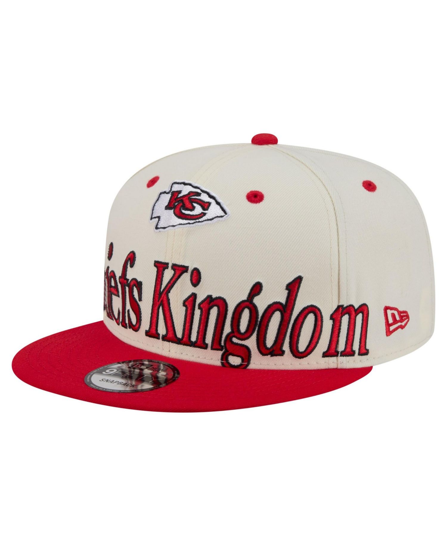 Men's Cream Kansas City Chiefs Oversized Slogan 9FIFTY Snapback Hat