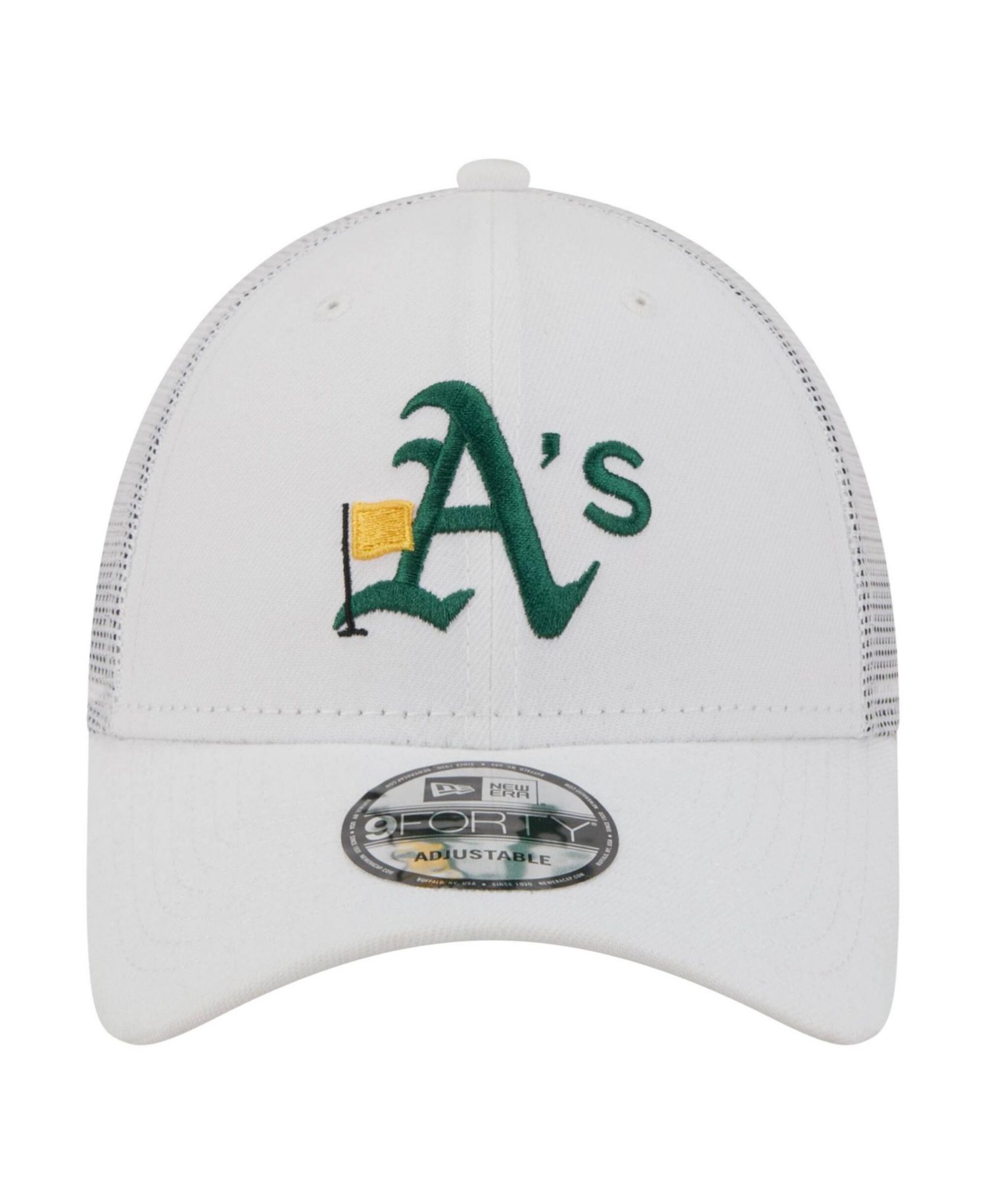 Men's White Athletics Flag 9FORTY Trucker Adjustable Hat