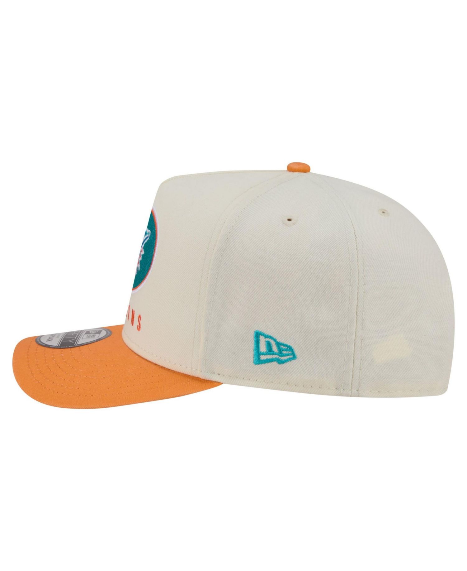 Men's Cream/Orange Miami Dolphins Washed A-Frame 9FIFTY Snapback Hat
