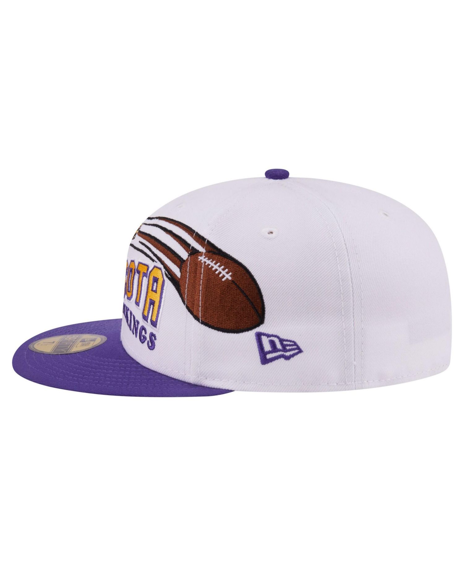 Men's White/Purple Minnesota Vikings Retro Swoop 59FIFTY Fitted Hat