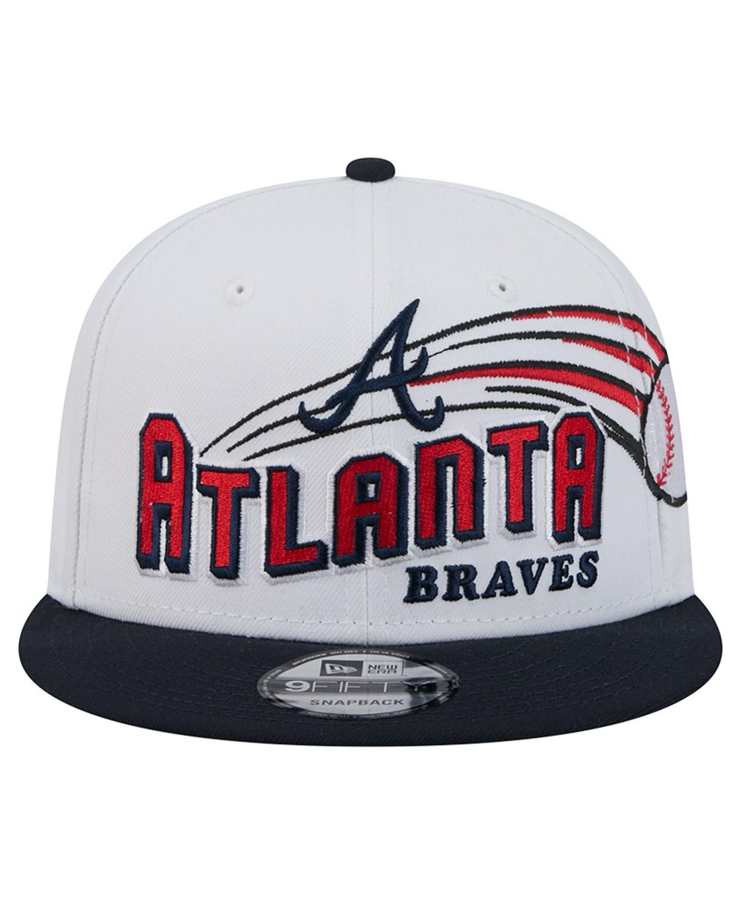 Men's White Atlanta Braves Retro Sweep 9FIFTY Snapback Hat