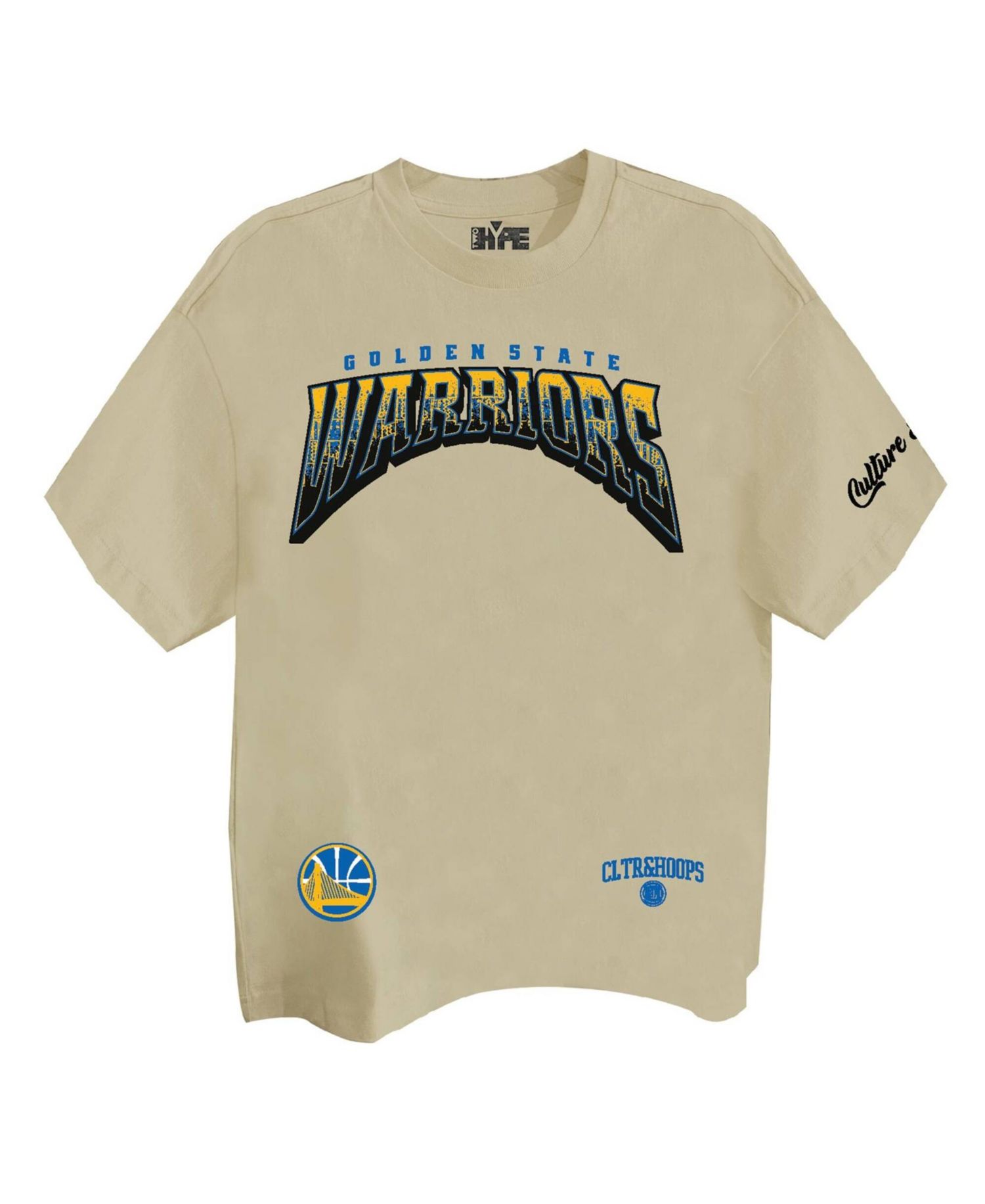 Men's and Women's Cream Golden State Warriors Drip Dime Elevated Drop Shoulder T-Shirt