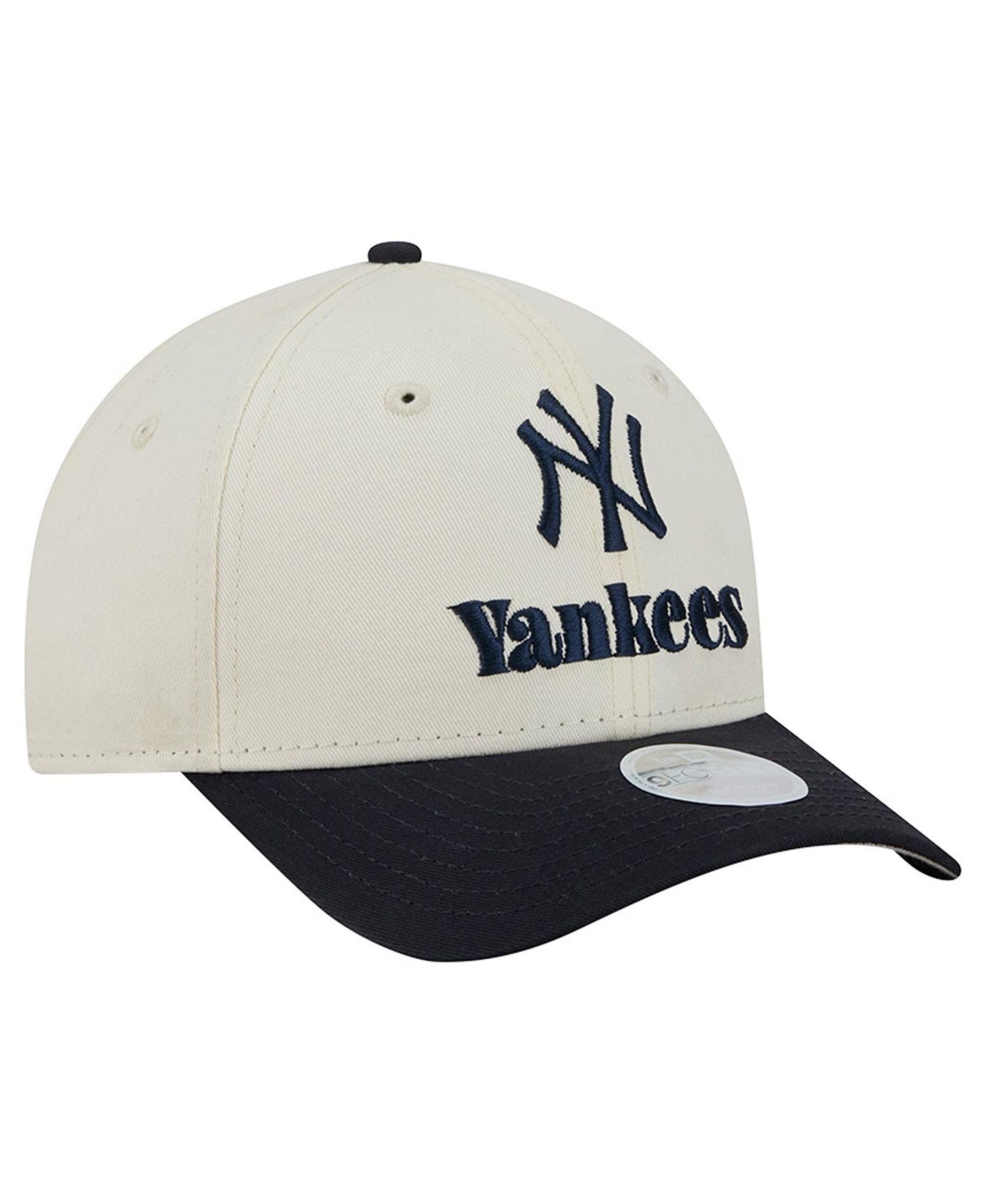 Women's Cream/Navy New York Yankees Primary 9FORTY M-Crown Adjustable Hat