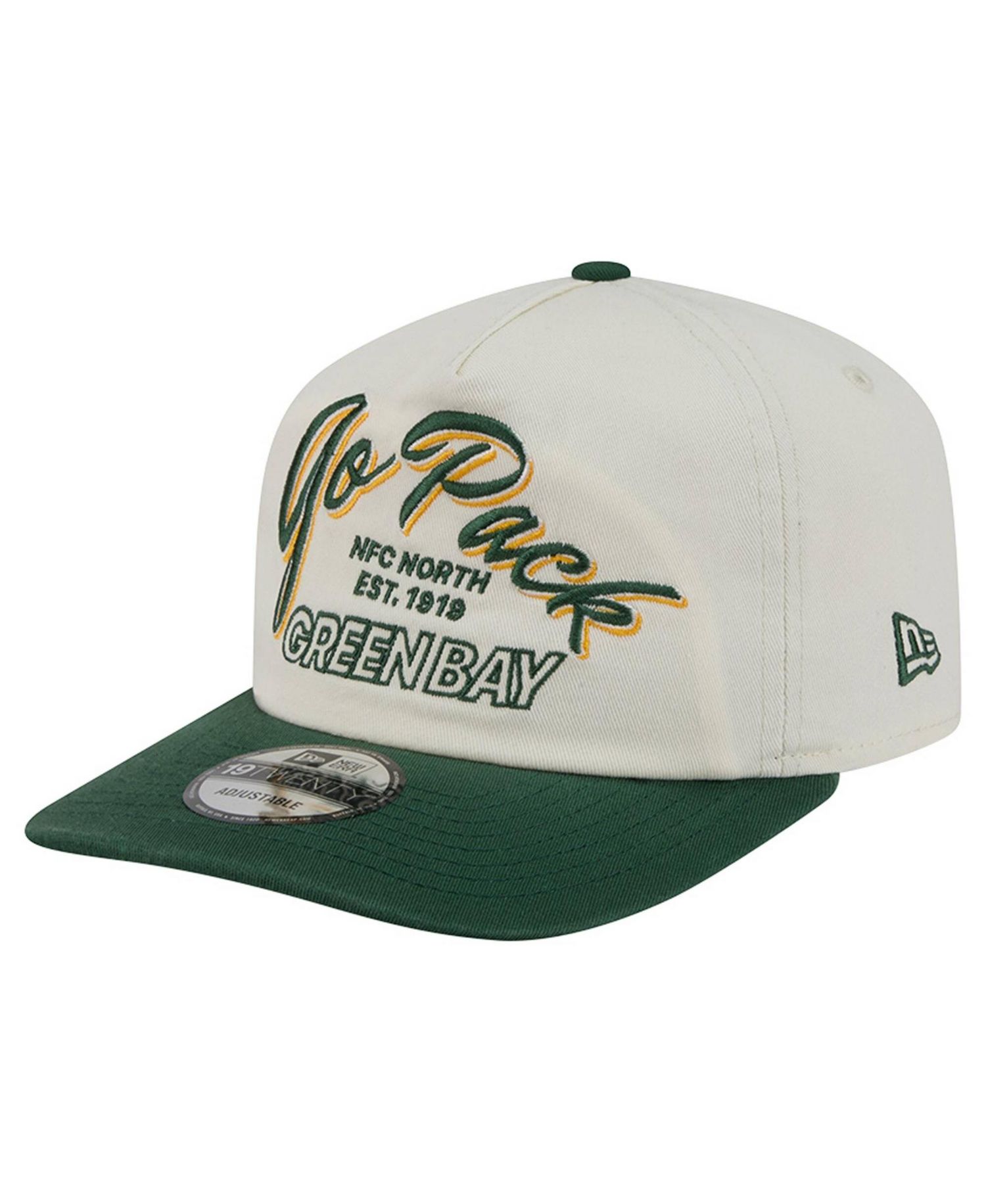 Men's Cream Green Bay Packers Script 19TWENTY Adjustable Hat