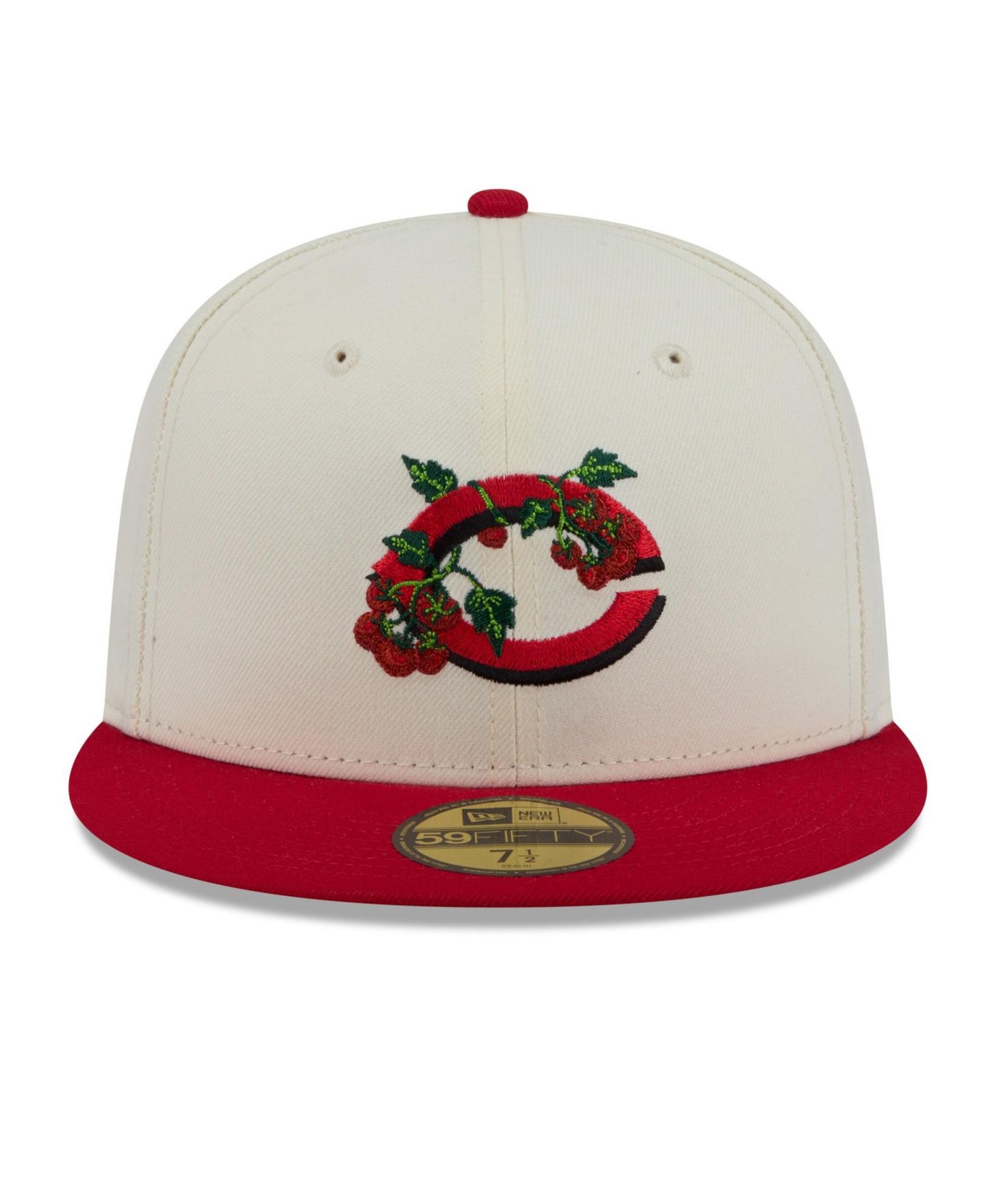 Мужская кепка New Era White/Red Cincinnati Reds Blossom 59FIFTY Fitted Hat — фото 2