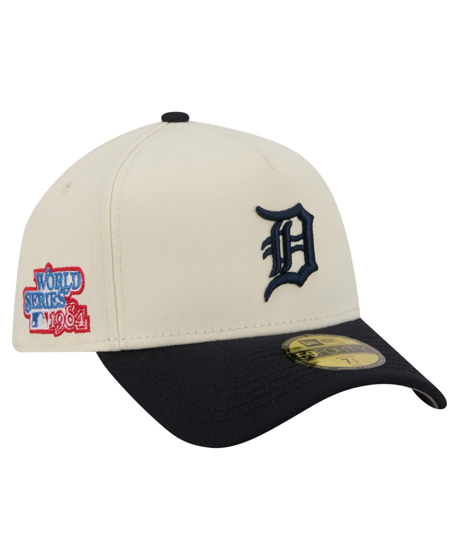 Men's Cream Detroit Tigers Chrome A-Frame 59FORTY Fitted Hat