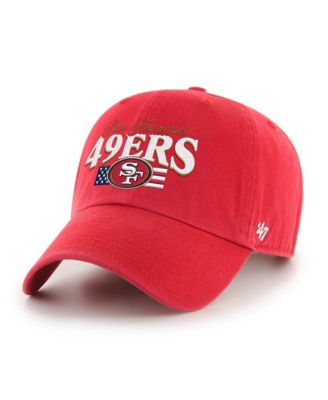 Men's Scarlet San Francisco 49ers American Flag Clean Up Adjustable Hat