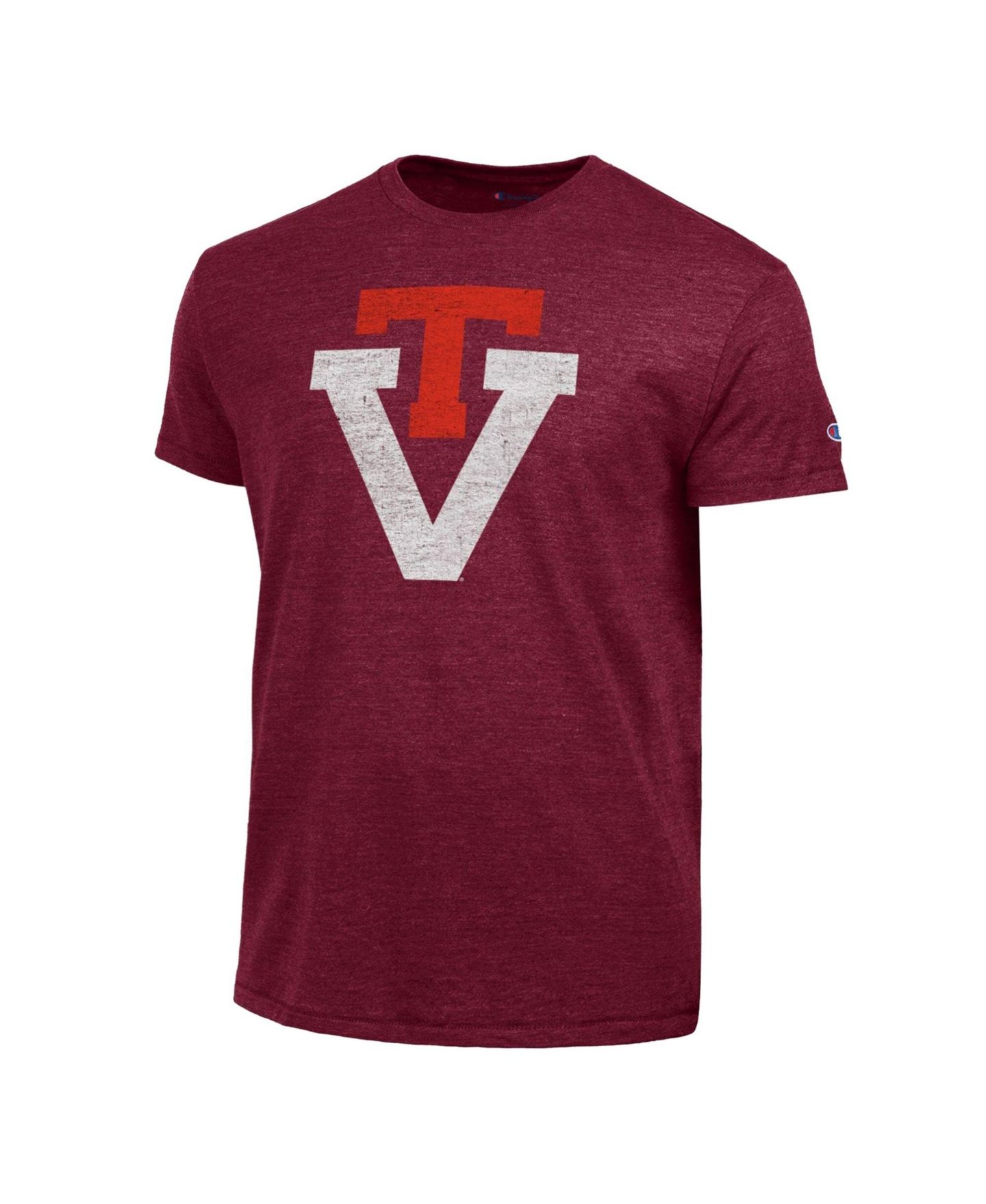 Мужская футболка Champion Maroon Virginia Tech Hokies Vintage Triumph Tri-Blend — фото 2