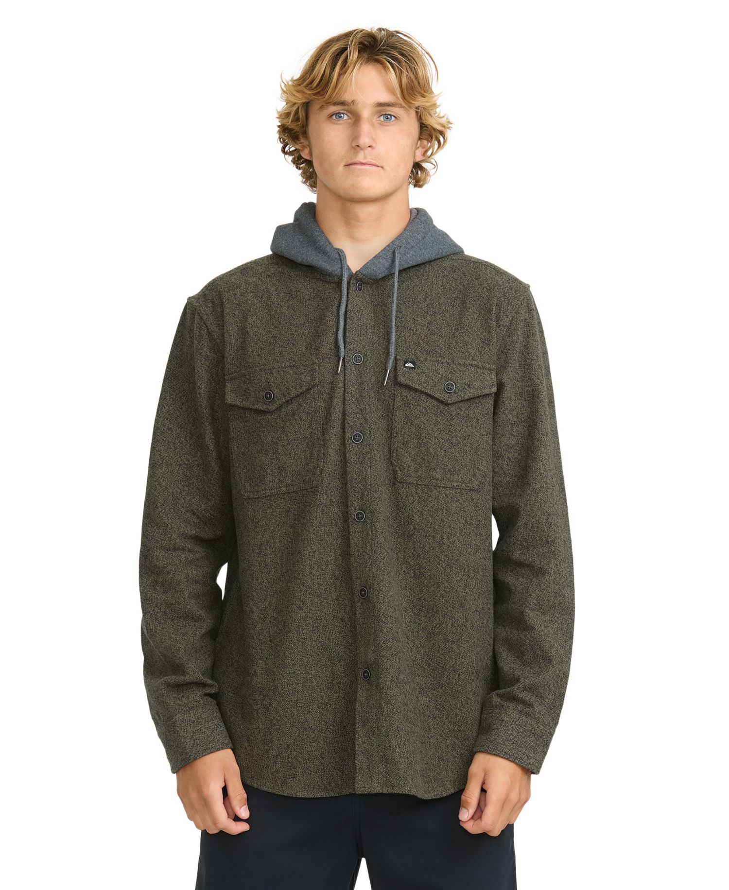 Men's Delton Herringbone Hooded Flannel Shirt