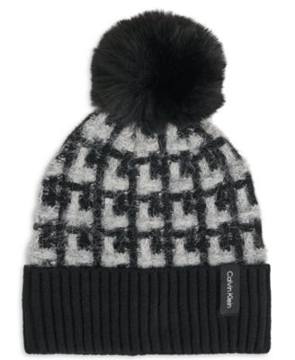 Women's Grid Knit Pom Beanie