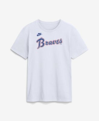 Men's White Atlanta Braves Cooperstown Collection Wordmark T-Shirt