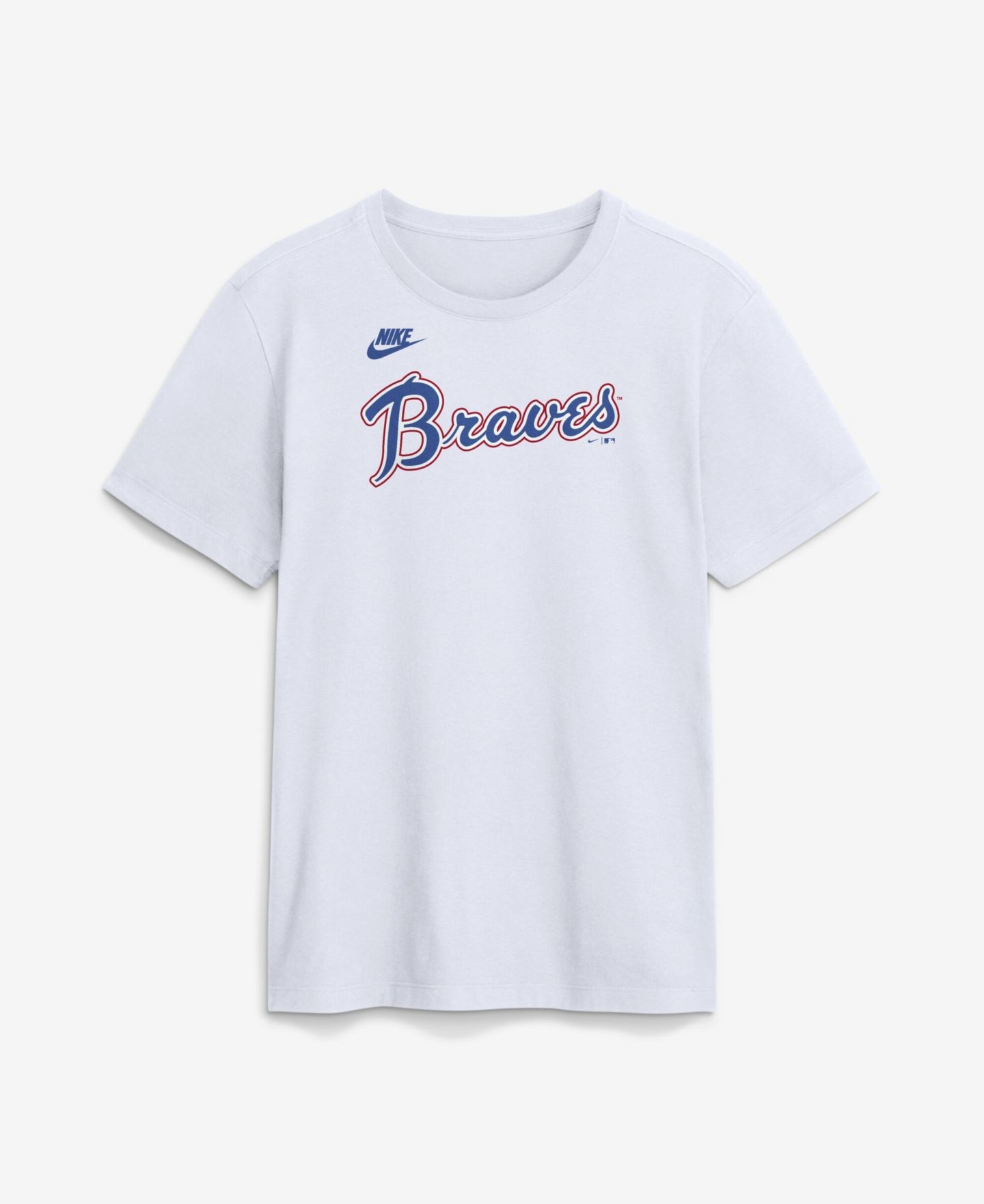 Мужская футболка Nike White Atlanta Braves Cooperstown Collection Wordmark — фото 1