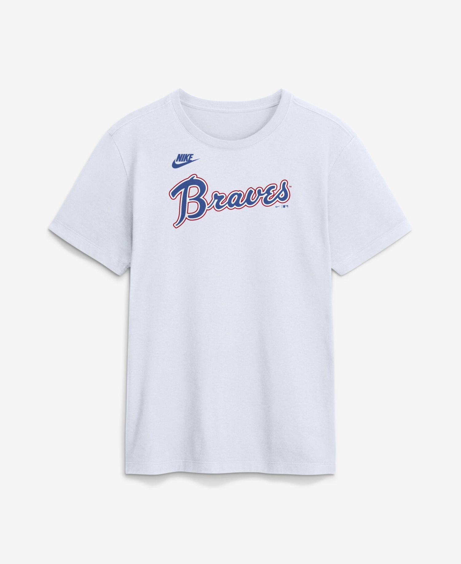 Men's White Atlanta Braves Cooperstown Collection Wordmark T-Shirt