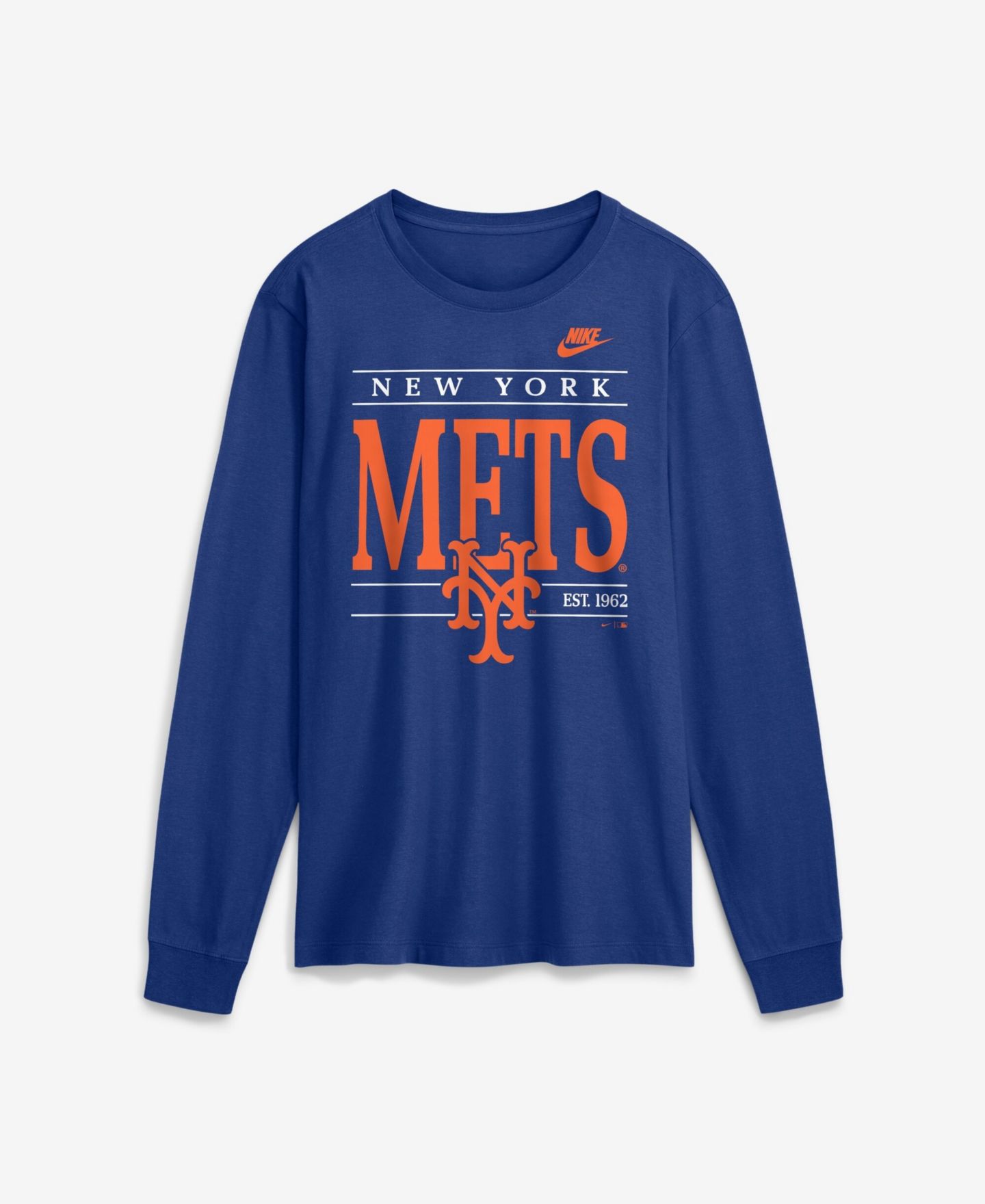 Мужская футболка Nike Royal New York Mets Cooperstown Graphic Long Sleeve — фото 1