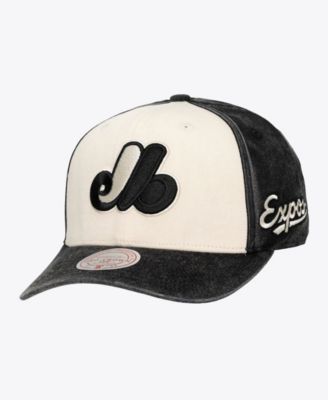 Men's and Women's Mitchell Ness Cream/Black Montreal Expos Snow Block Pro Crown Adjustable Hat