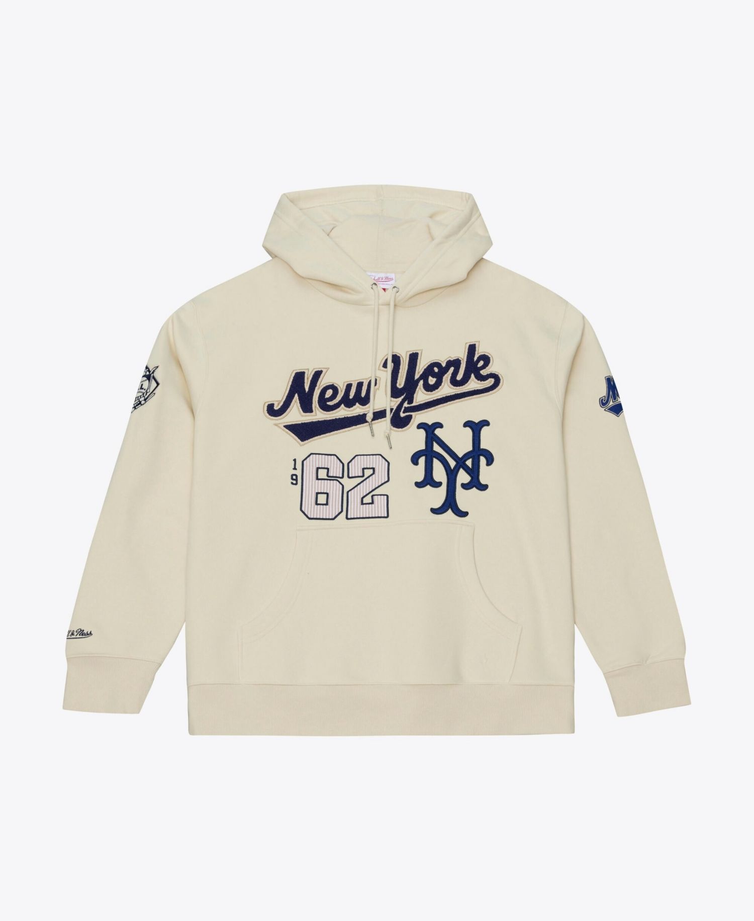 Men's Mitchell Ness Cream New York Mets Yacht Rock Fleece Hoodie