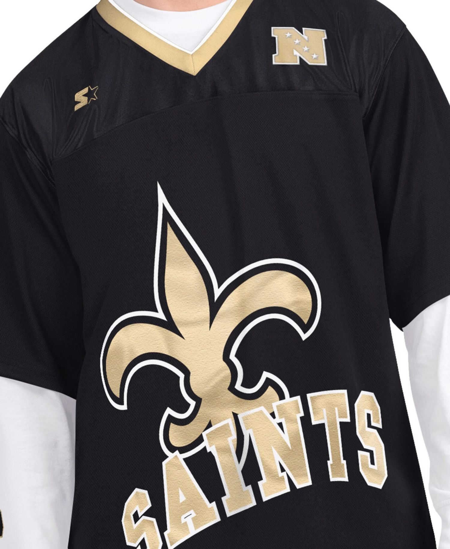 Men's Black/White New Orleans Saints Short Sleeve Long Sleeve Combo Pack T-Shirt