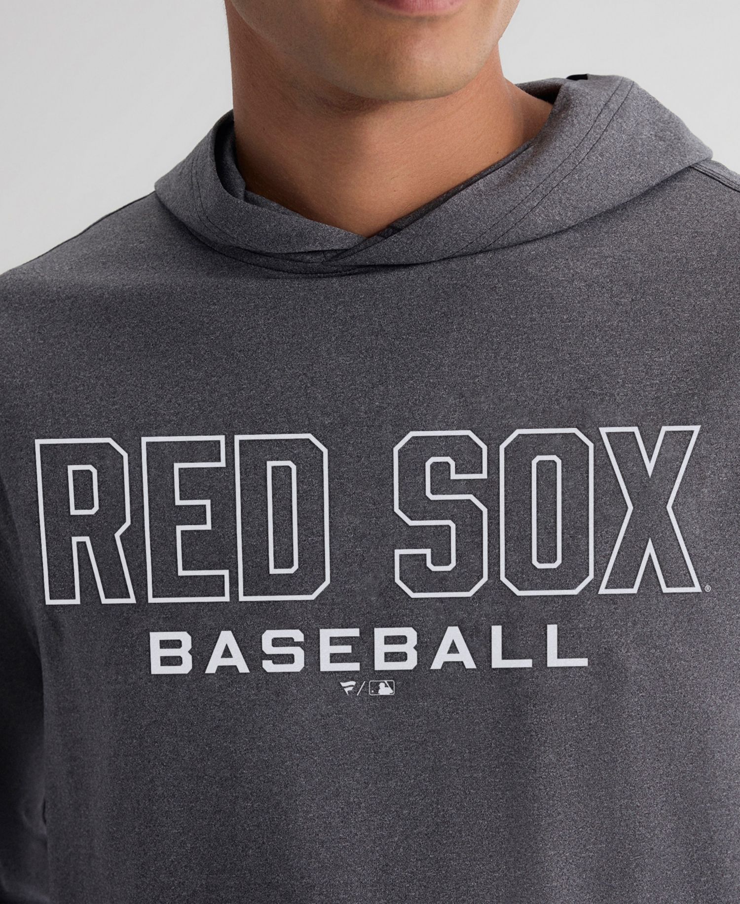 Men's Charcoal Boston Red Sox Clutch Long Sleeve Hooded T-Shirt