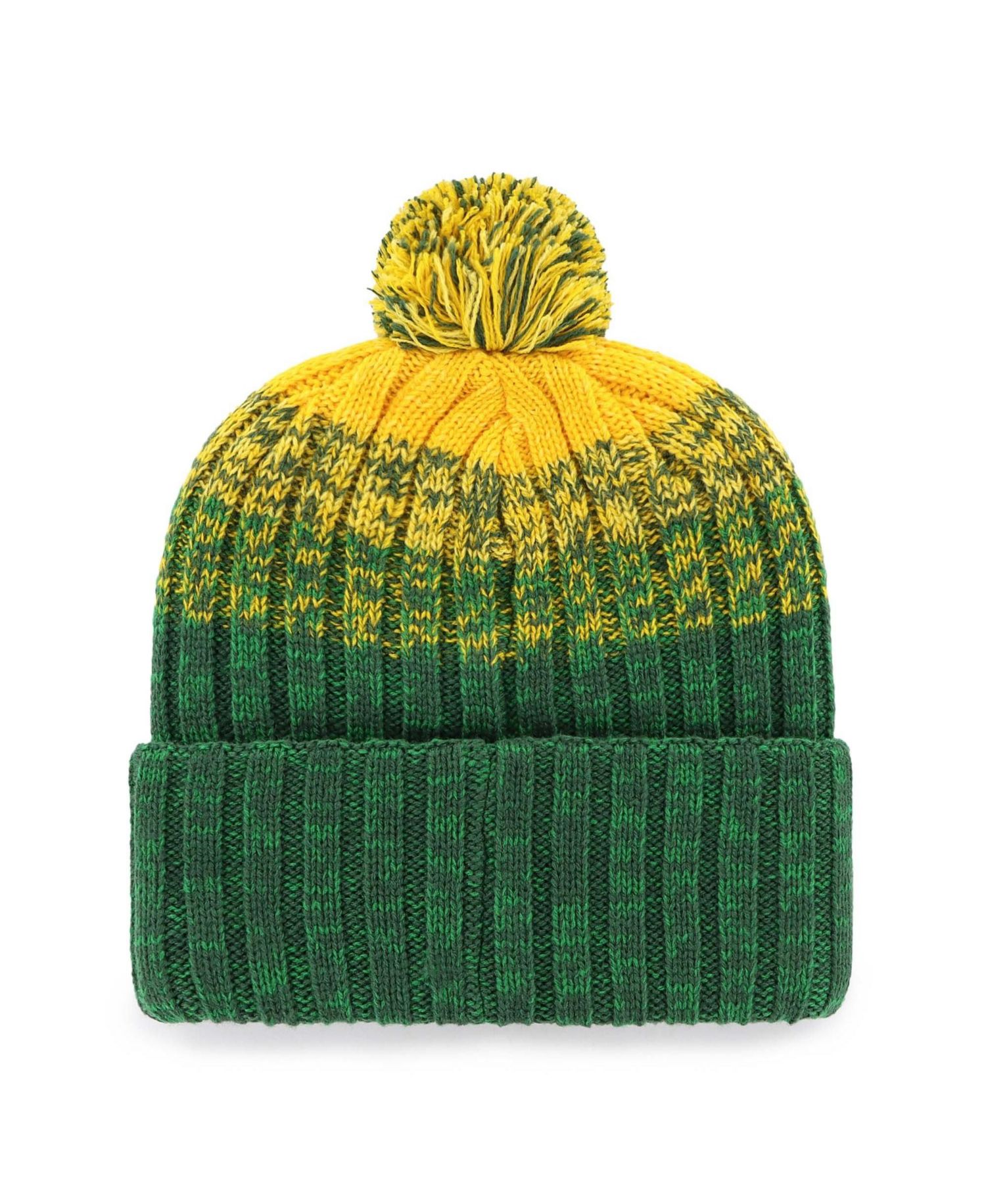 '47 Brand - 47 Brand Men's Green Oakland Athletics Cascade Cuffed Knit Hat with Pom Green