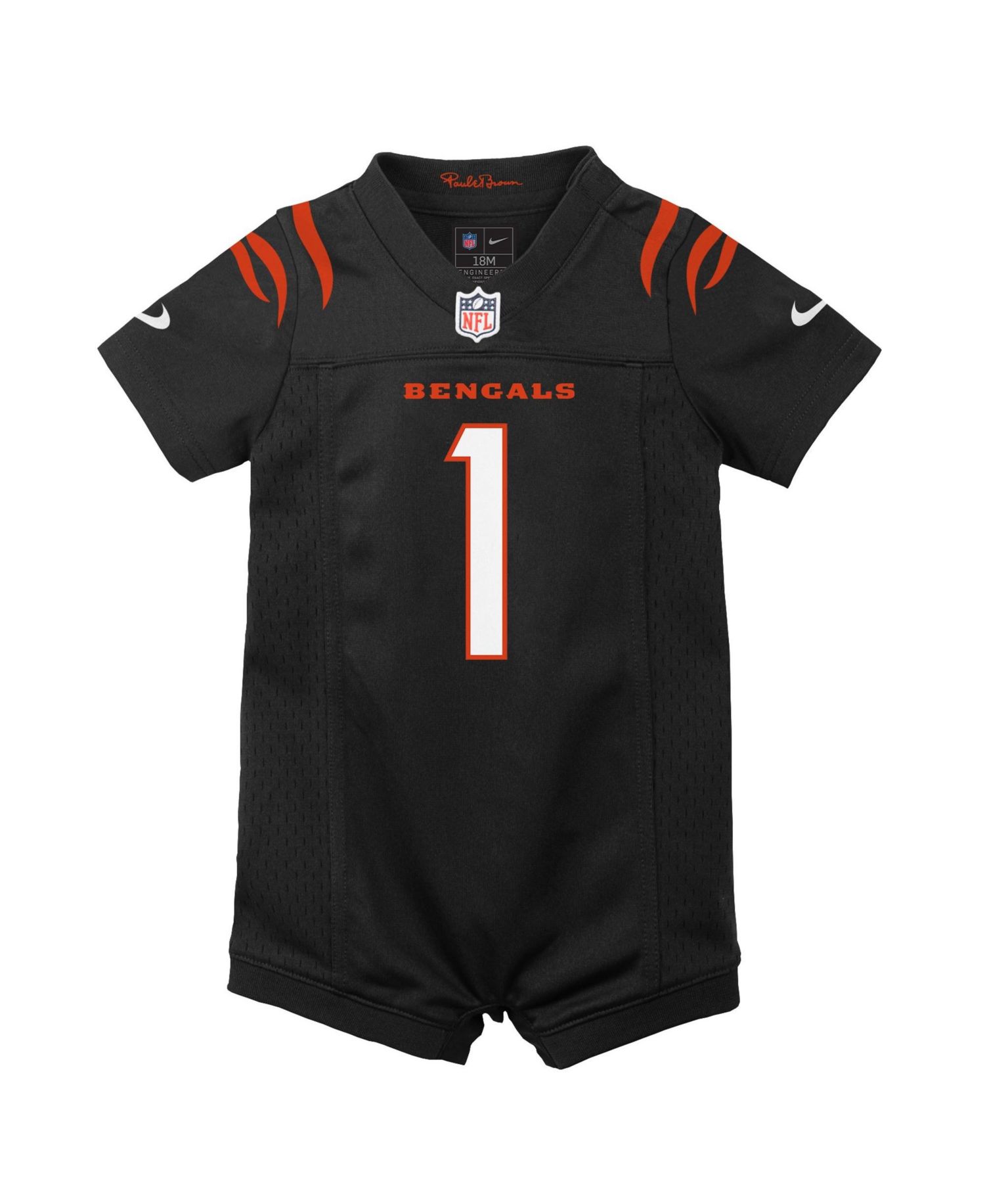 Baby Boys and Girls Ja'Marr Chase Black Cincinnati Bengals Romper Game Jersey