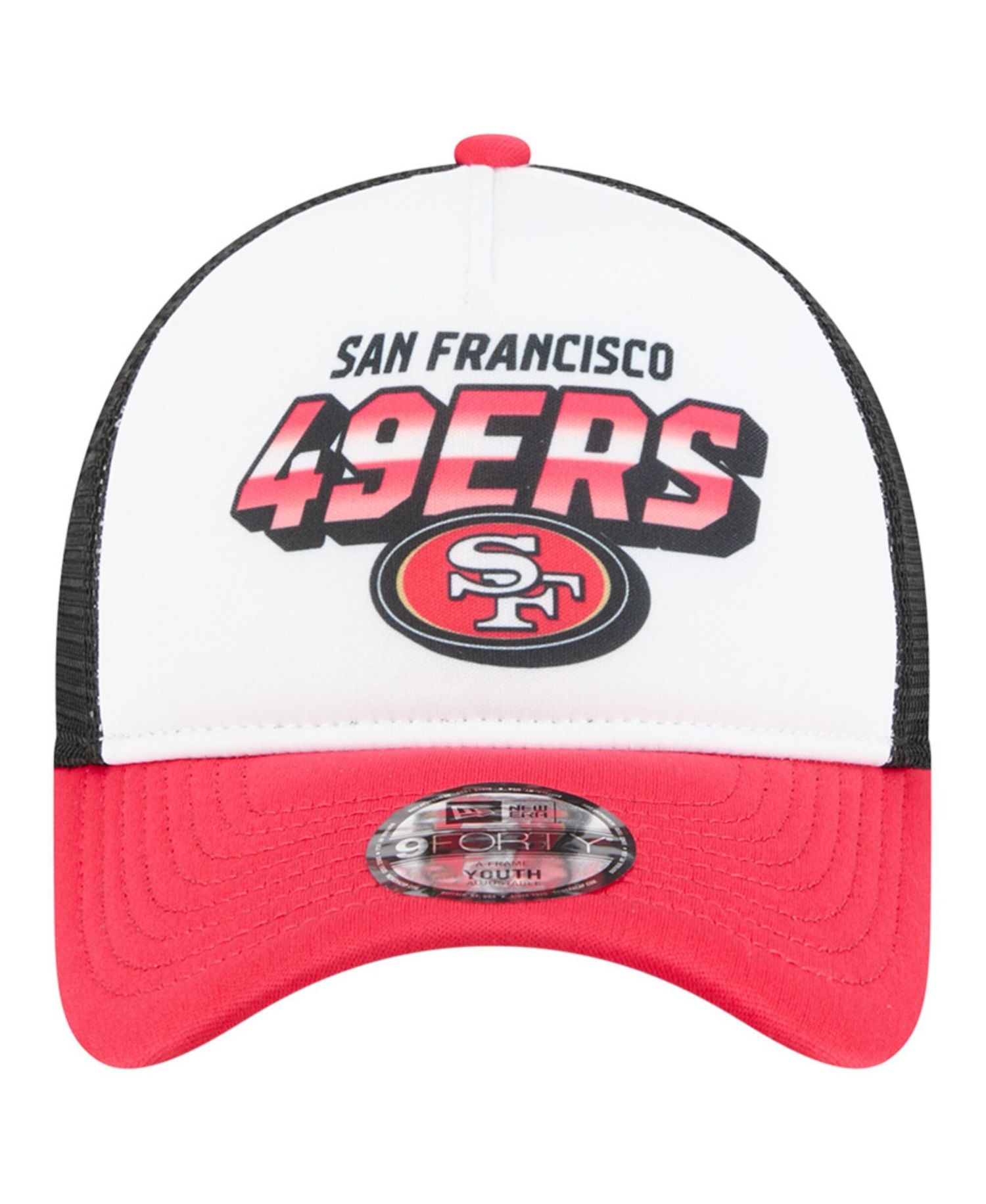 Big Boys and Girls White/Scarlet San Francisco 49ers Streak 9FORTY A-Frame Adjustable Hat