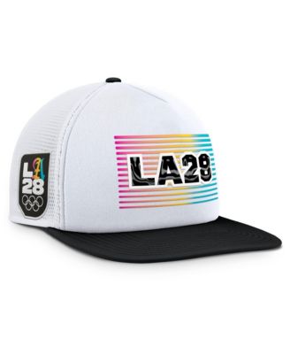 Men's White/Black LA28 Summer Olympics On Deck A-Frame Trucker Adjustable Hat