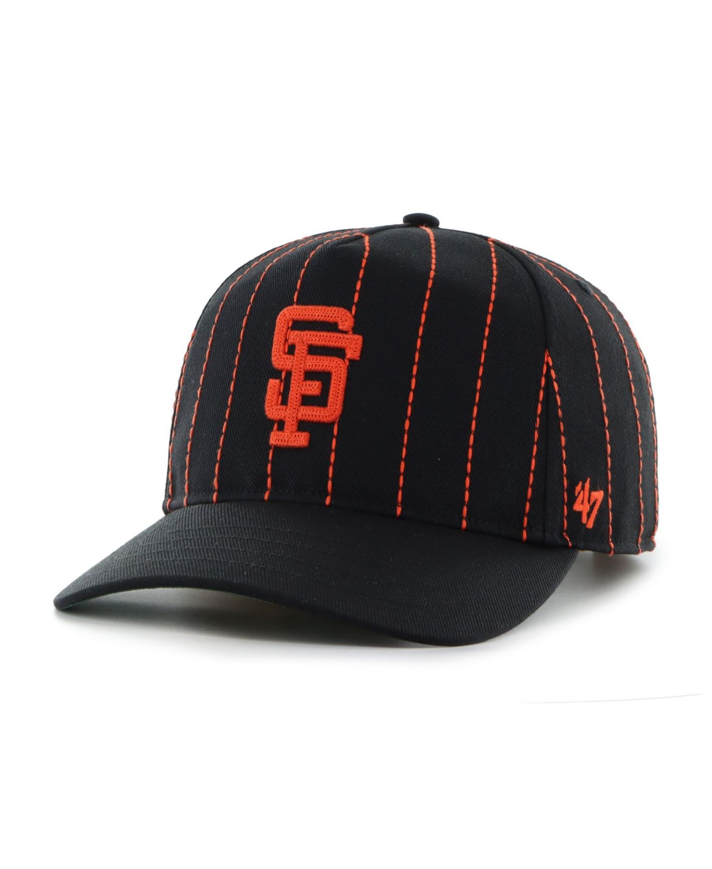 Мужская кепка '47 Brand x Rawlings Black San Francisco Giants Pinstripe Hitch Adjustable Hat — фото 2