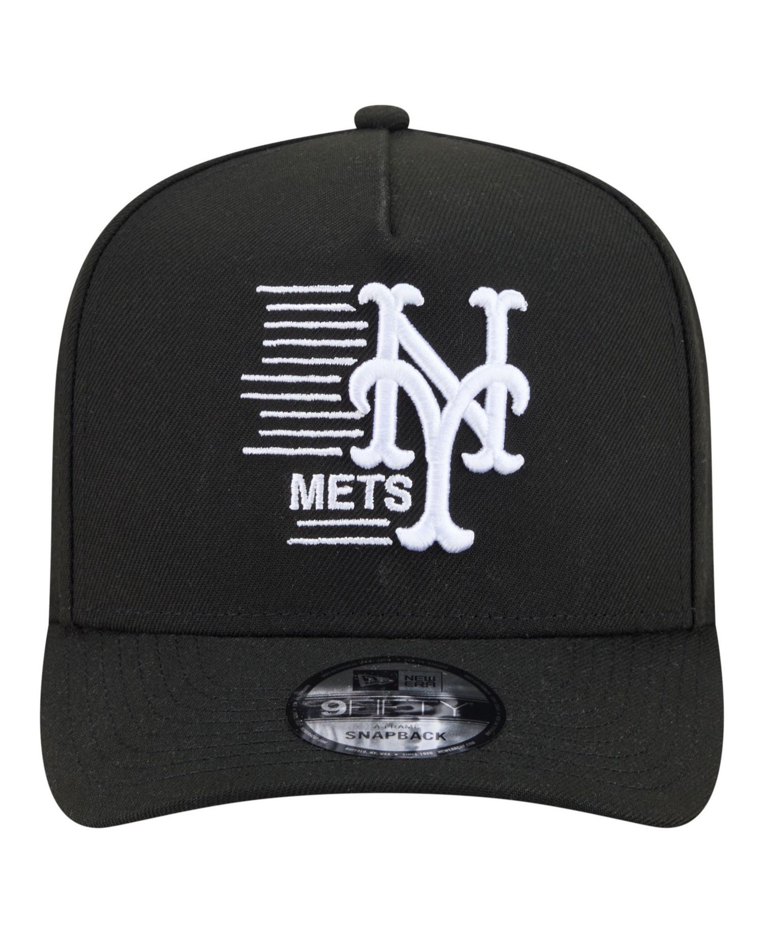 Men's Black New York Mets Motion A-Frame 9FIFTY Snapback Hat