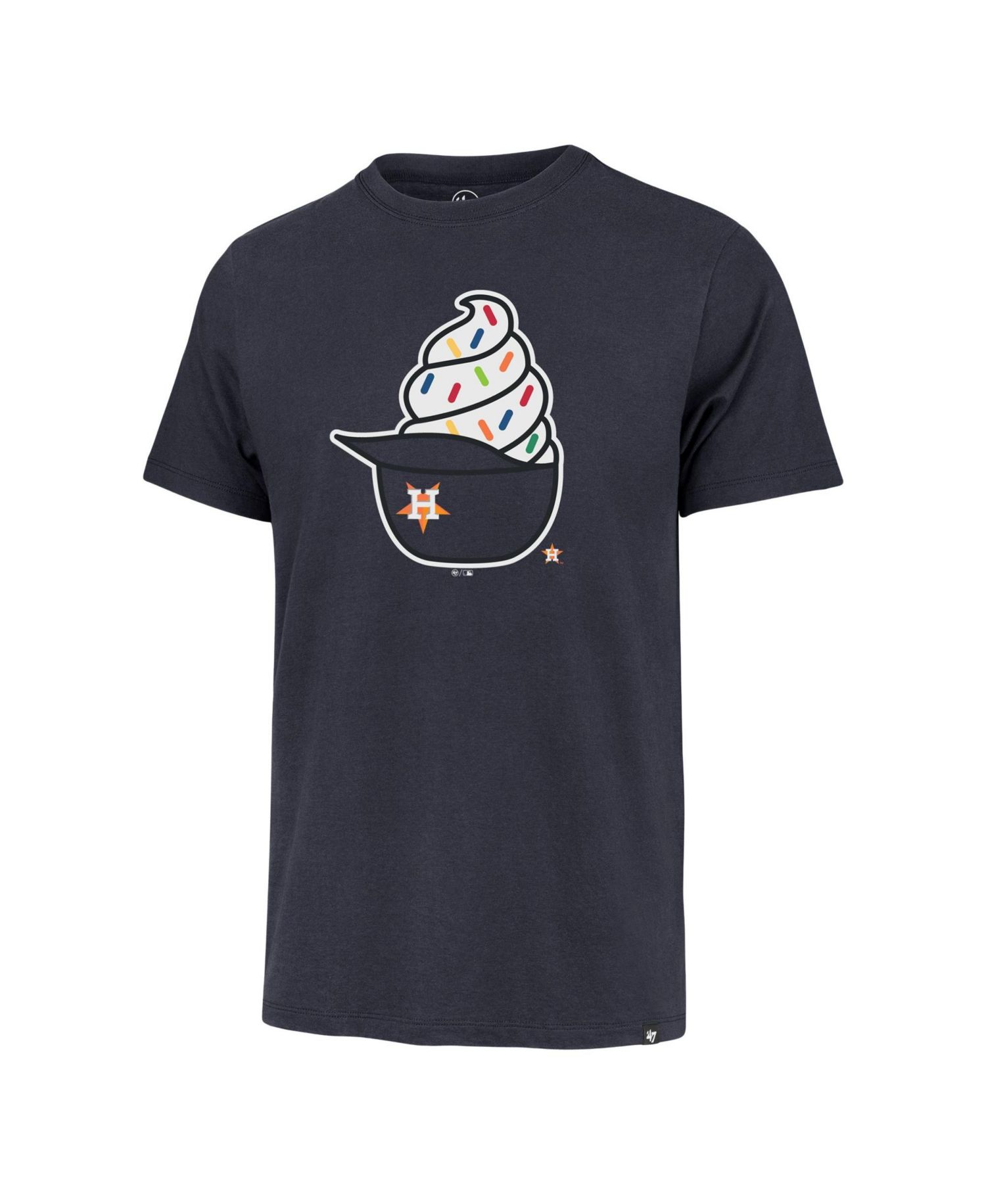 47 Brand Men's Navy Houston Astros Ice Cream Helmet Franklin T-Shirt