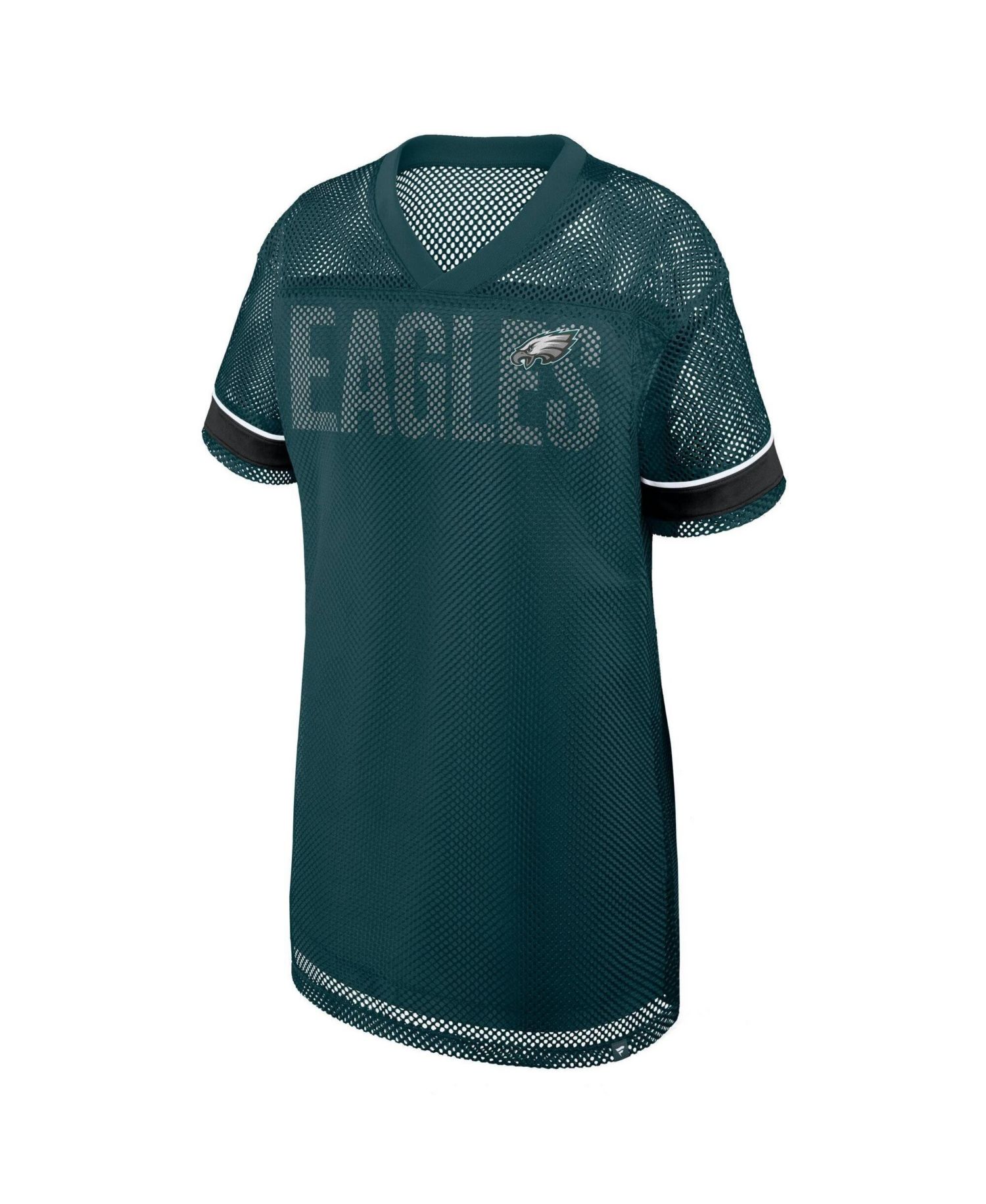 Women's Philadelphia Eagles Team First Deep Route Oversized Mesh Short-Sleeve Dress