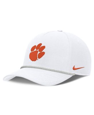 Men's and Women's White Clemson Tigers Rope Rise Adjustable Hat