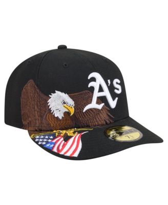 Men's Black Athletics Americana Bald Eagle Pre-Curved 59FIFTY Fitted Hat