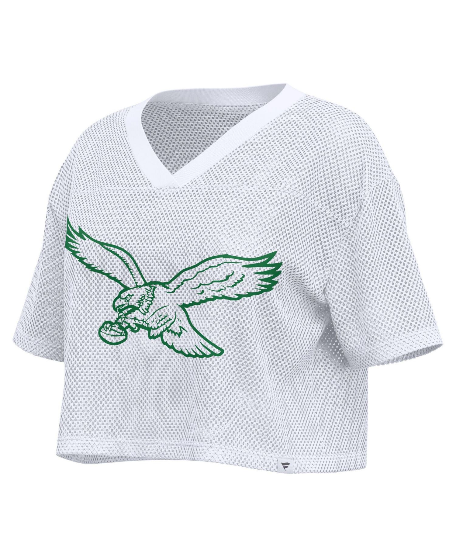Women's Philadelphia Eagles Oversized Mesh Cropped V-Neck Jersey
