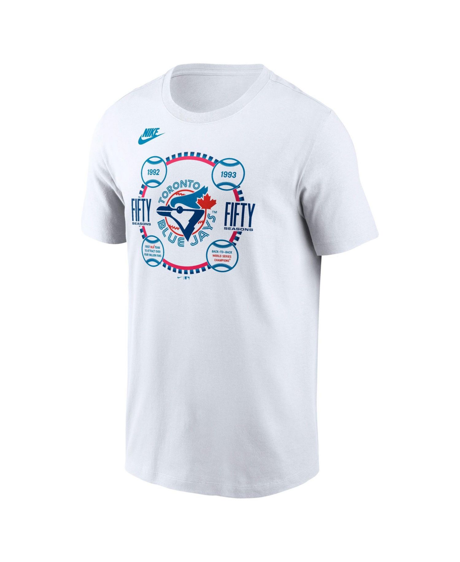 Men's White Toronto Blue Jays 50th Season T-Shirt