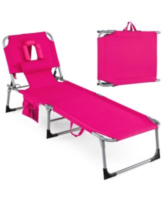 Folding Tanning Chair with Face and Arm Holes and Pillow