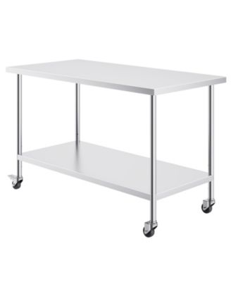 60 in Height Adjustable Stainless Steel Work Table on Casters