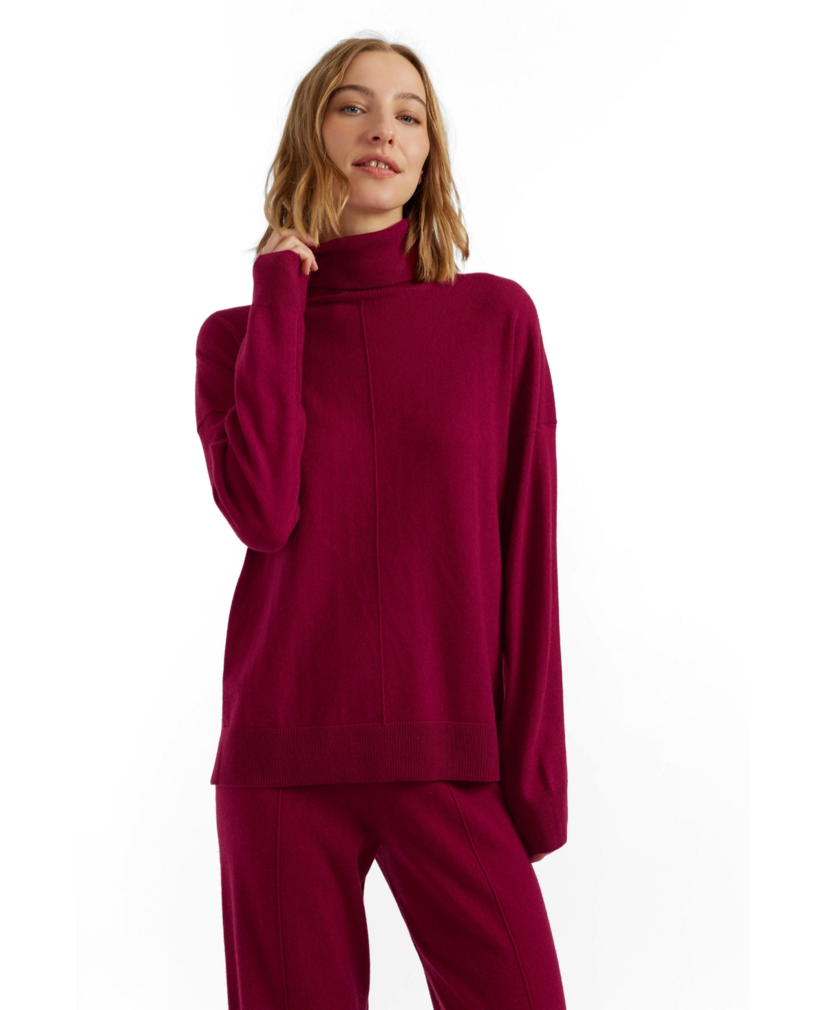 Chinti & Parker Women's Relaxed Roll Neck Wool-Cashmere Blend Sweater