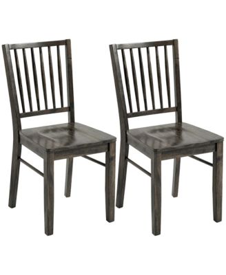 Set of 2 Farmhouse Dining Chairs with Solid Wood Legs