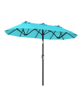 10 feet Double-Sided Rectangular Patio Umbrella with Push-Button Tilt