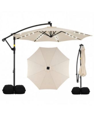 10 Feet Solar LED Offset Cantilever Market Umbrella