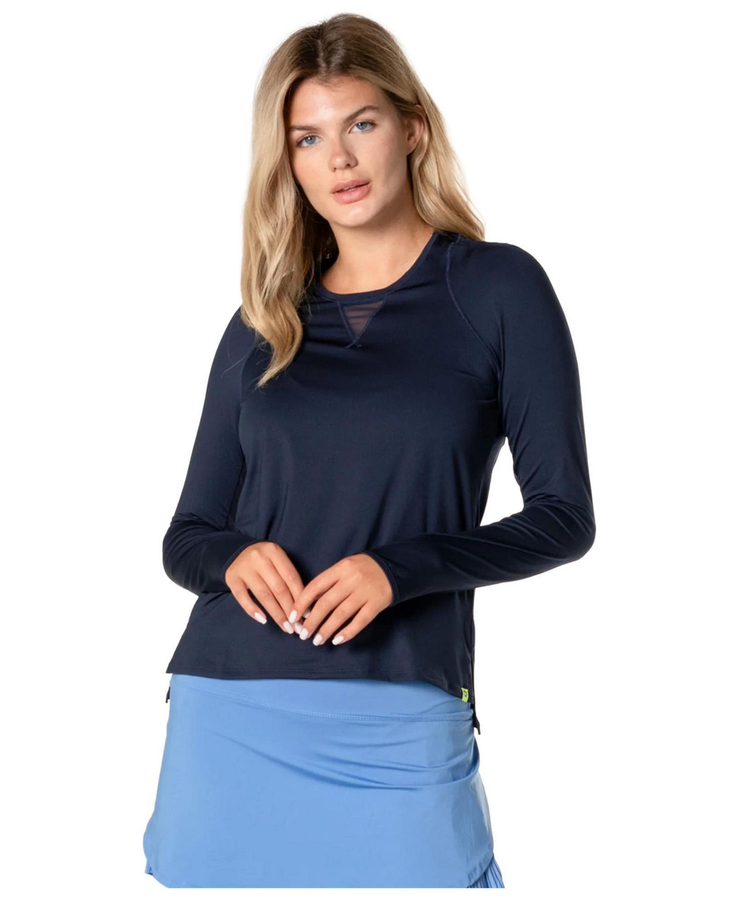 Женский топ Lucky In Love High Low Breezy Long Sleeve, цвет: Тёмно-синий — фото 1