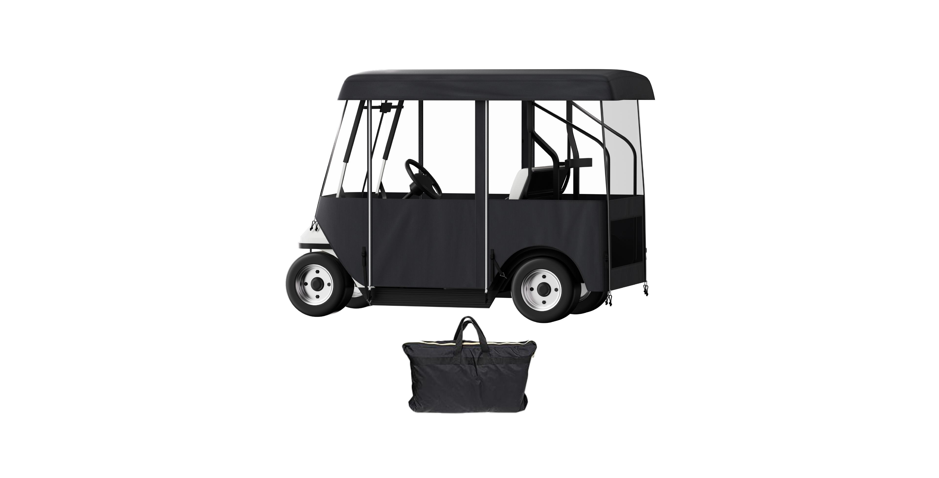 Hongge 4-Person Golf Cart Driving Enclosure 86 in with Transparent Windows for Ezgo Club Car and Yamaha