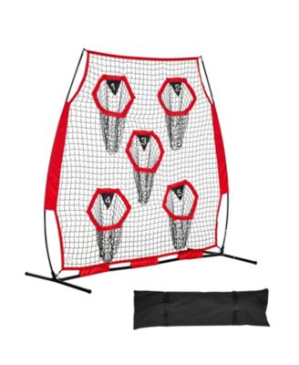 6 x 6 ft Football Throwing Target Net with 5 Pockets Knotless Netting and Carry Case for QB Accuracy Drills