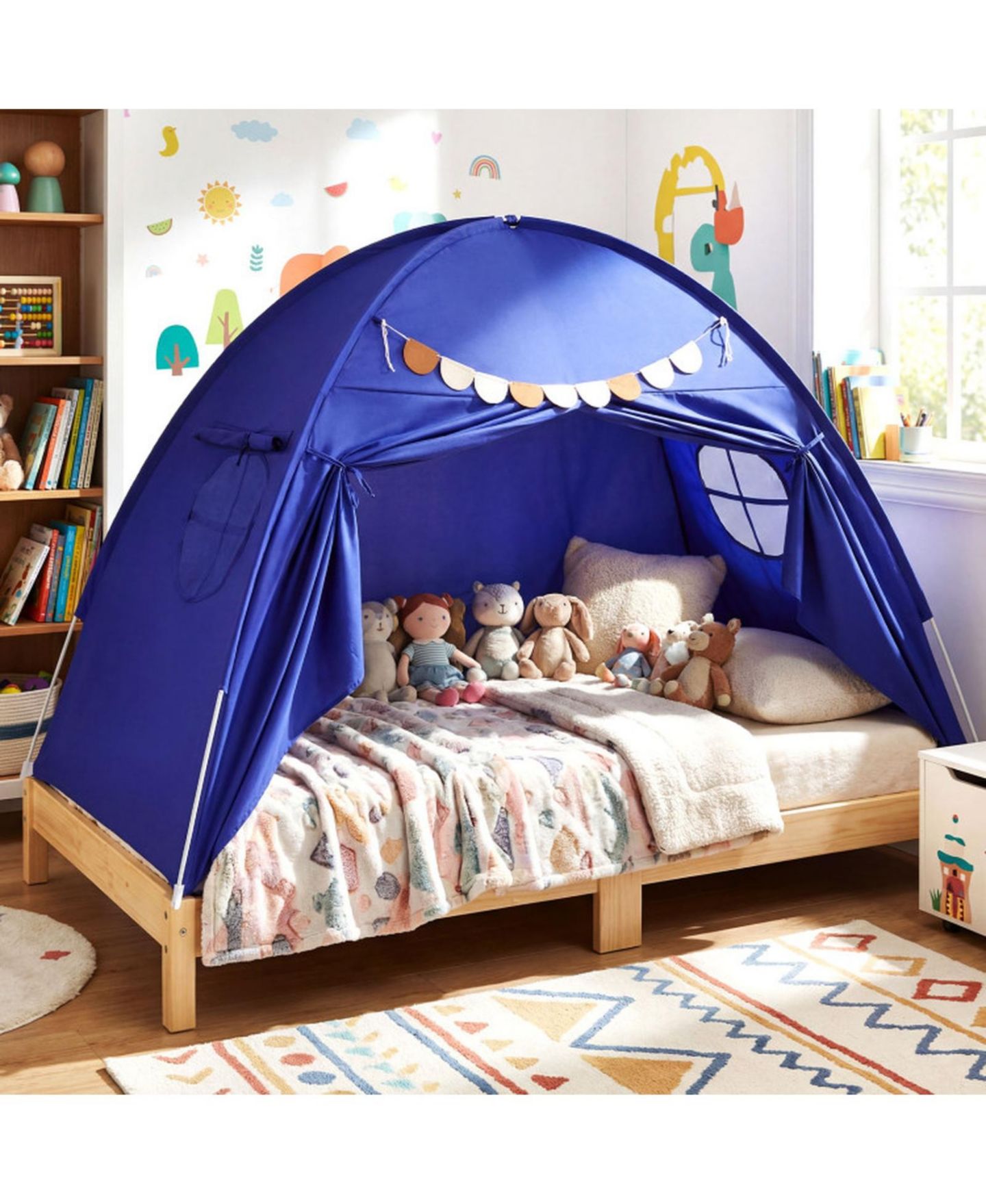Детские игрушки HONGGE Two Windows Twin Bed Canopy Tent, 2-Piece, Ages 3+, цвет: Тёмно-синий — фото 2