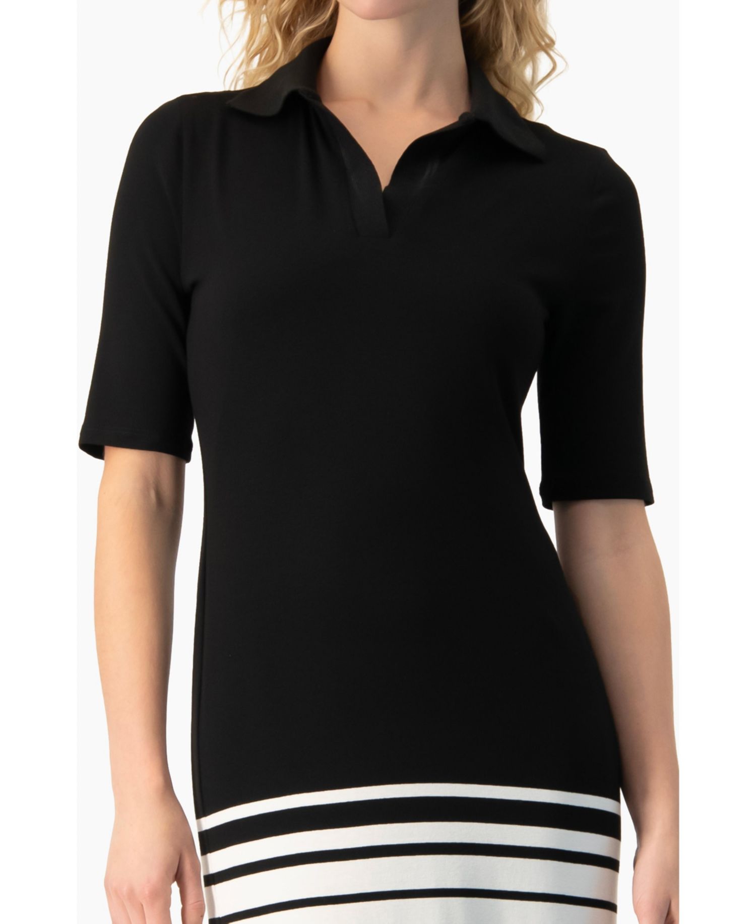 Women's Ribbed-Knit Colorblock-Stripe Fitted Midi Dress