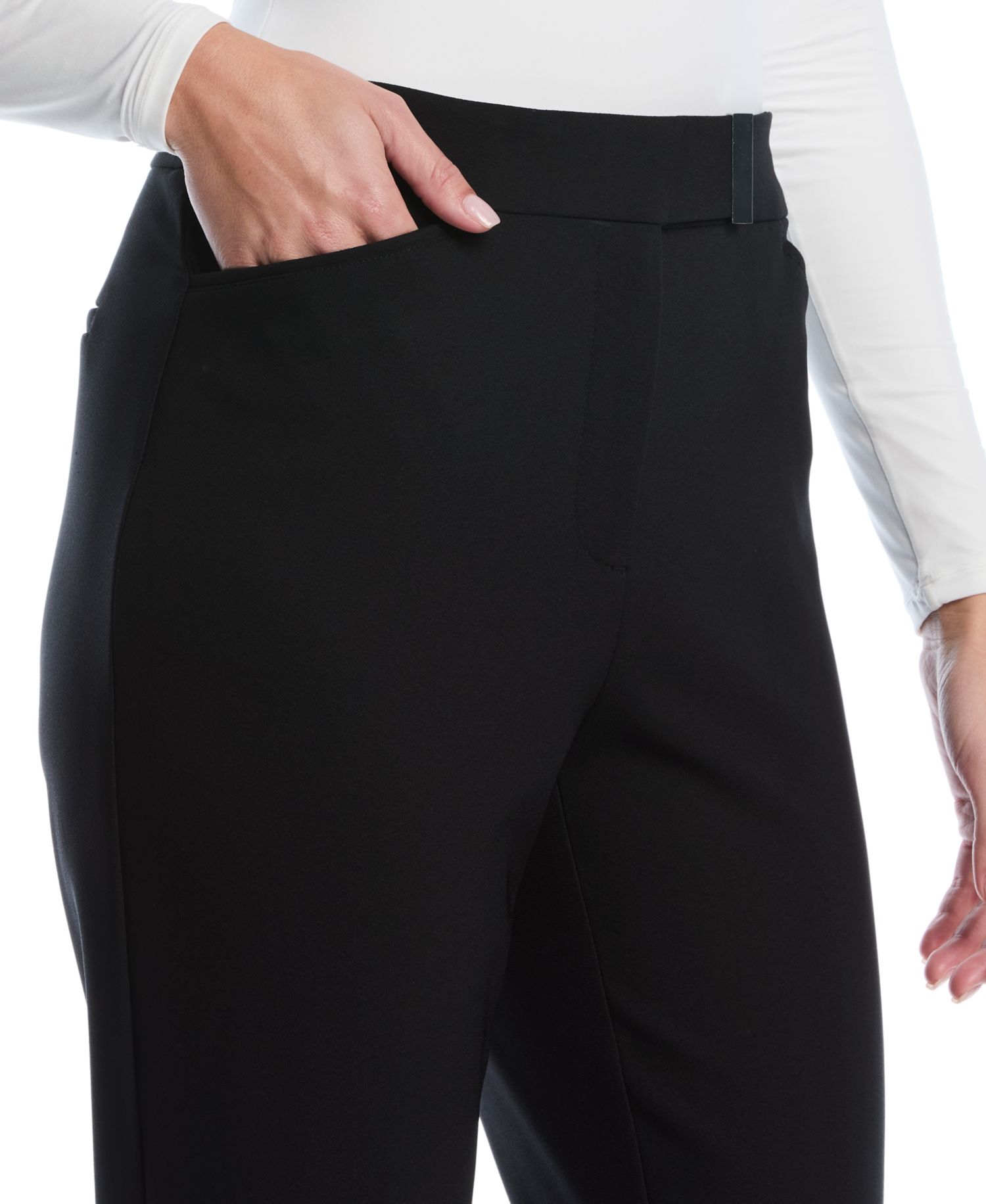 Petite Extended Tab Straight-Leg Ankle Pants