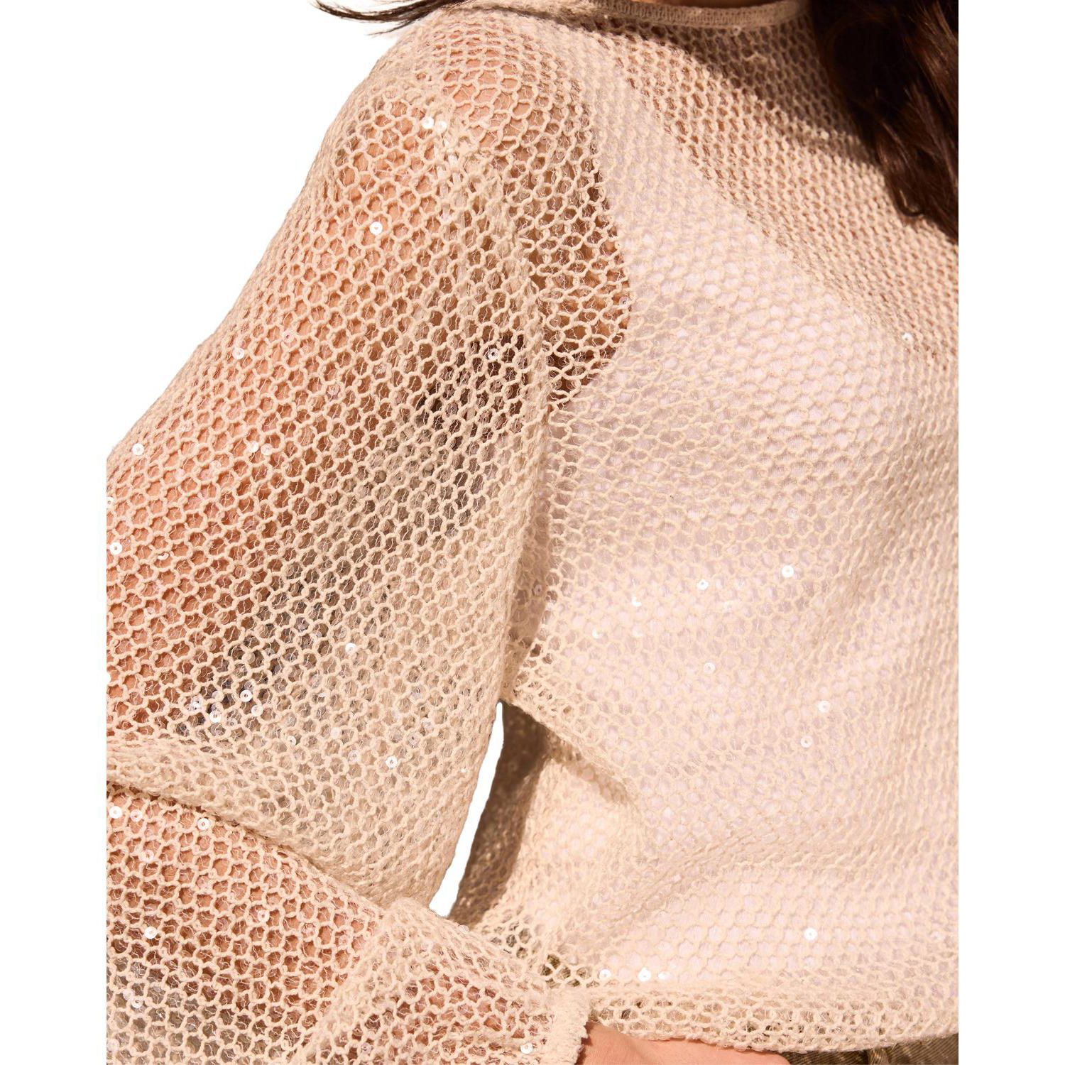 Women's Sequin Layered Balloon Top